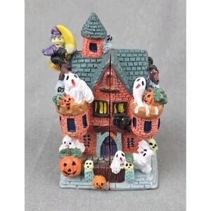 Vintage Resin Mini Haunted House Folding Halloween Decoration 3.5" Tall